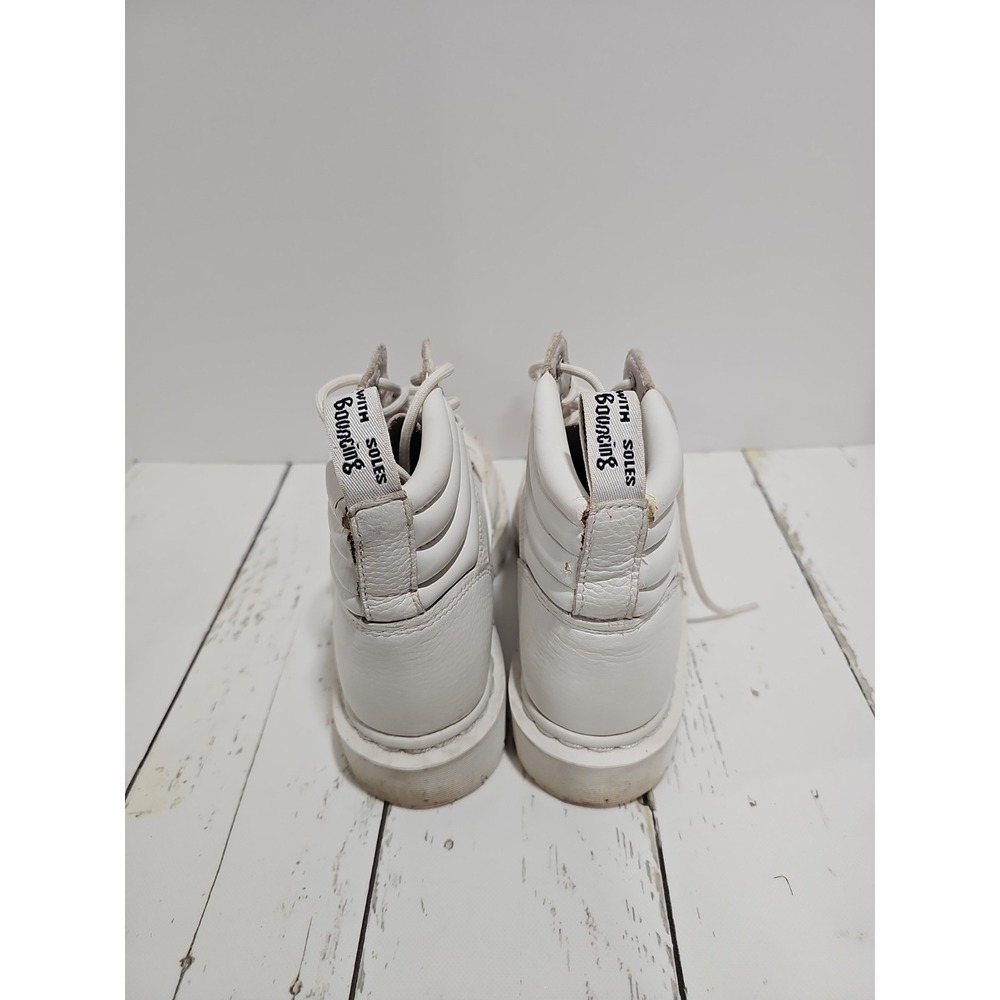 Dr Martens 939 White Leather Hiker Boots Padded Collar Ankle Womens Size 8 - Picture 10 of 16